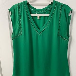 Green Sleeveless Blouse